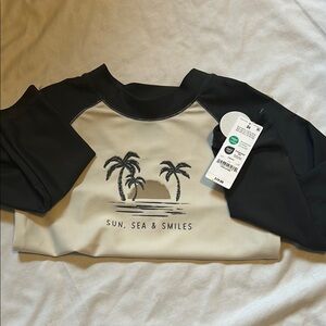 Carter's Black and Tan Palm Tree Long Sleeve Sun Shirt